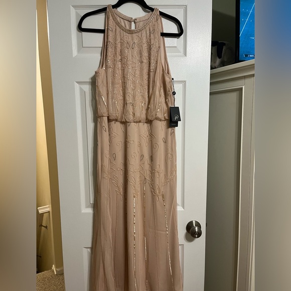 Adrianna Papell beaded Blouson tea length gown - Picture 3 of 7